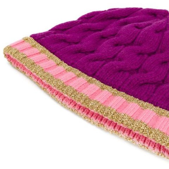 Pink and Gold Knit Beanie - Picture 2 of 13